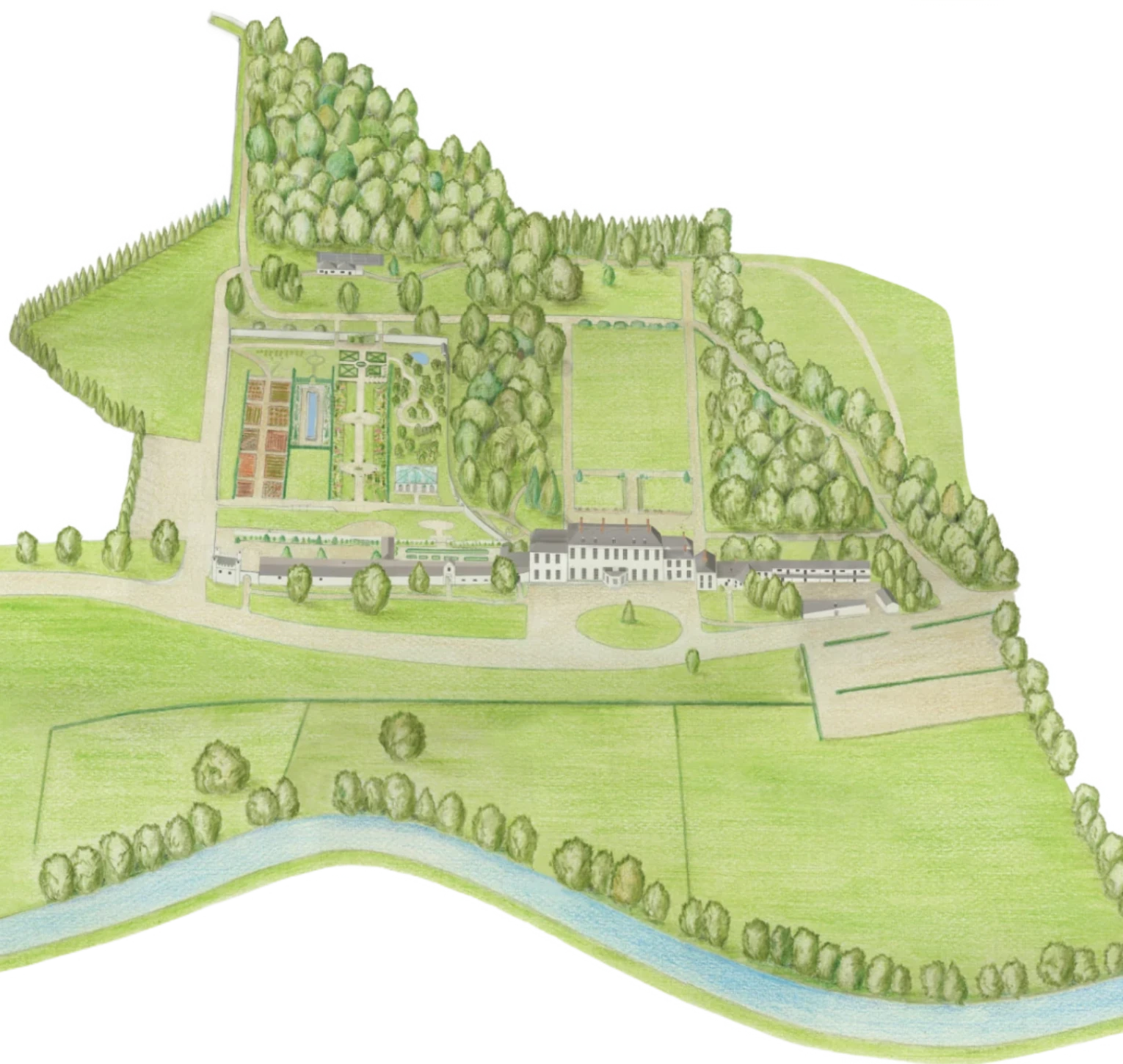 Illustrated map of the Castle Durrow estate